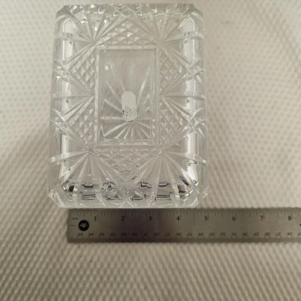 JG Durand Cristal d'Arques France Fontenay Crystal Trinket Box 6.5 x 5 x3 Vanity